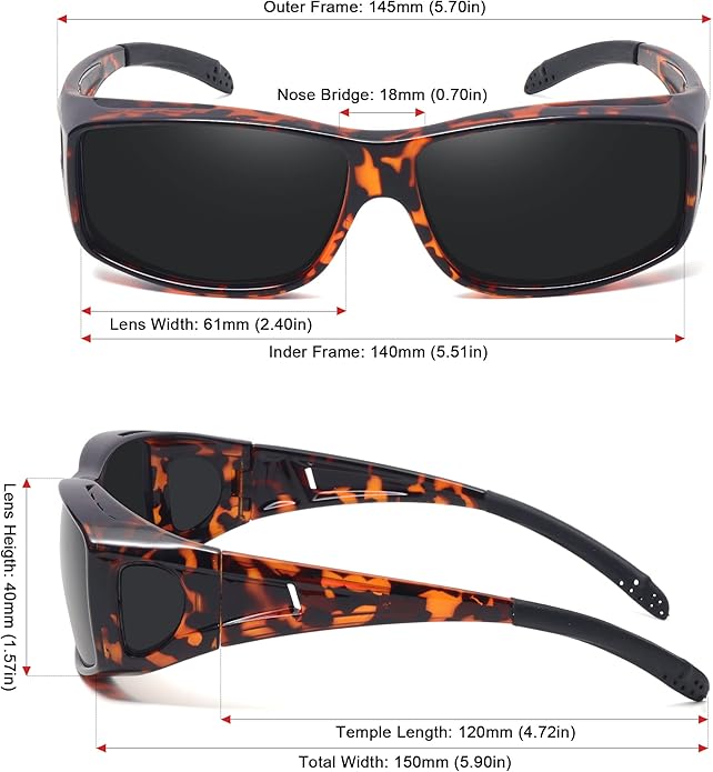 MEETSUN Fit Over Glasses Sunglasses for Men Women,Wrap Around Sunglasses Polarized UV400 Protection