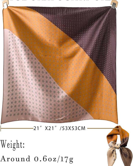 100% Mulberry Silk Scarf for Women Hair Lightweight Square Neckerchief Wrap For Head Scarves 21"