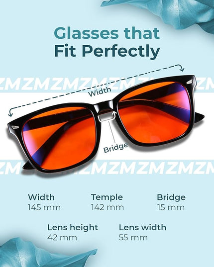100% Blue Light Blocking Glasses - Women + Men - Better Sleep - Anti Eye Strain Protection - Computer Screens Gaming