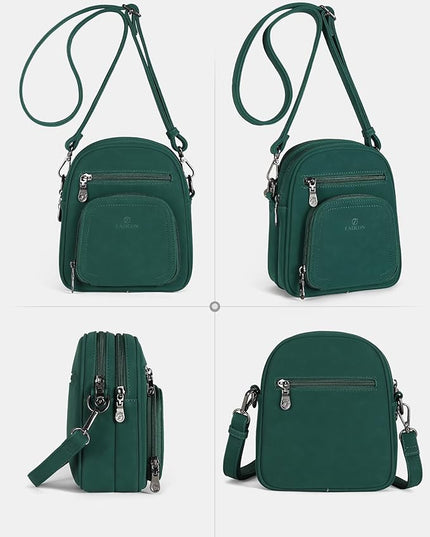 FADEON Small Purses for Women Crossbody Bags, Designer PU Leather Mini Cross Body Purse Travel Shoulder Bag Card Slots