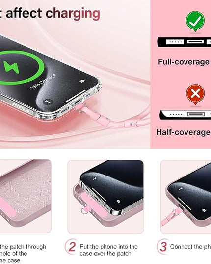 Dadanism Phone Wrist Strap, Universal Adjustable Hand Wrist Strap Lanyard for iPhone 17 and Most Smartphones, Multifunctional Patch Lanyard with Phone Tether Tab for Women and Men, Pink