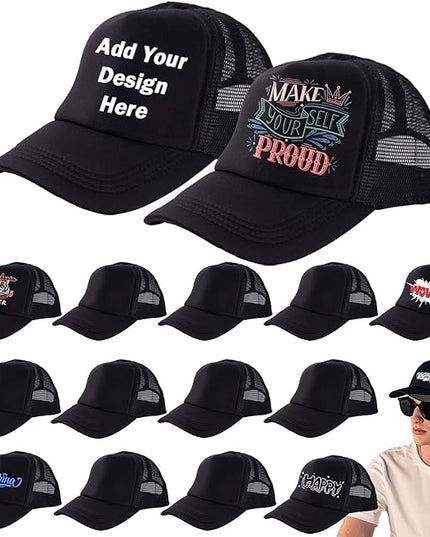 LYDTICK 15 Pack Trucker Hats Bulk Sublimation Blanks Wholesale Mesh Baseball Cap DIY Custom Hats for Men Women