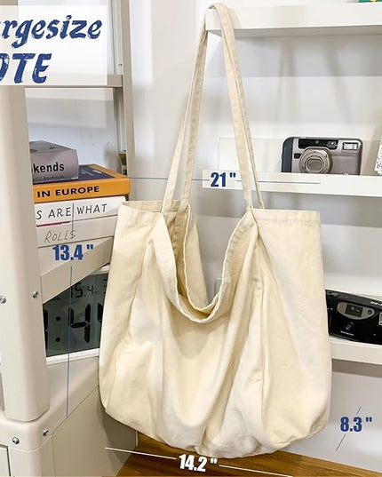 Canvas Tote Bag for Women Large Hobo Shoulder Bag for Work Travel Casual Message Bag Tote Purse handbags