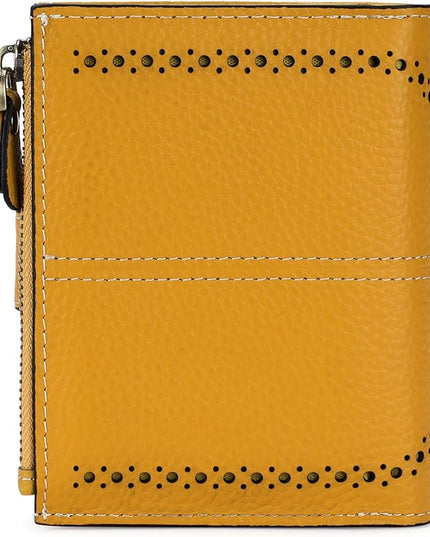 SENDEFN Small Womens Wallet Leather Bifold Card Holder RFID Blocking with Zipper Coin Pocket