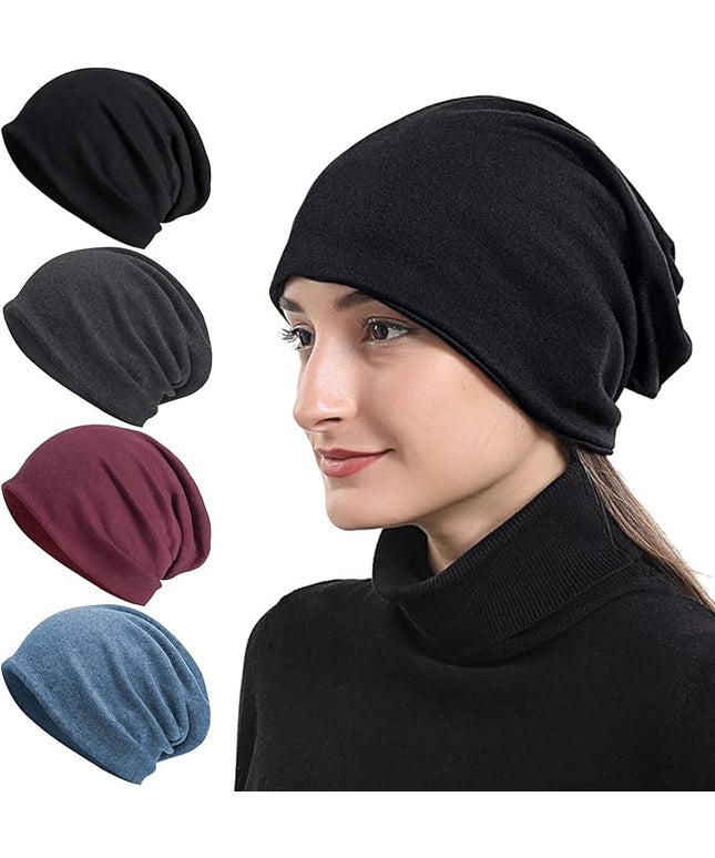 Senker Fashion Slouchy Beanie Hats for Women Men, Chemo Headwear Cotton Beanies Soft Lightweight Chemo Skull Cap Elastic