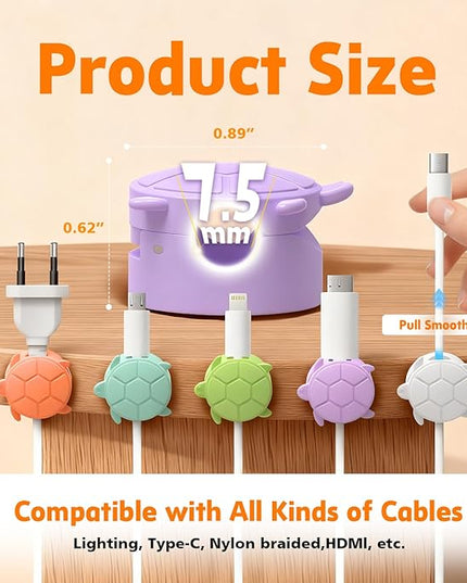 8 Pack Rotatable Cable Clips, Cord Organizer Spring Clip Cord Holder for Nightstand Cable Holders for Cords Charging Cable Organizers Cable Management for Desk Office Car Wall (Multicolor)