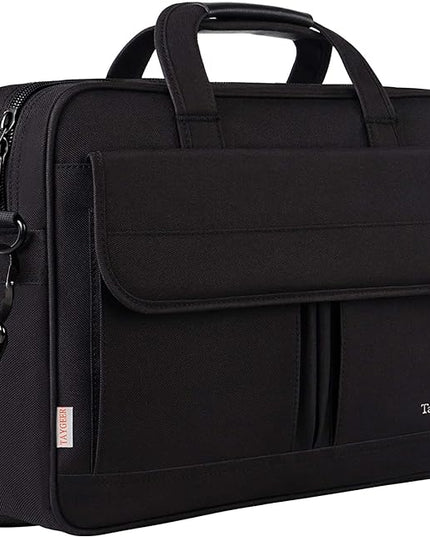 Taygeer 17 inch Laptop Bag, Professional Business Office Briefcase for Men Women, Premium Water Resistant Carry On Laptop Case Shoulder Messenger Bag Fits 15.6 17 Inch Notebook/Computer, Black