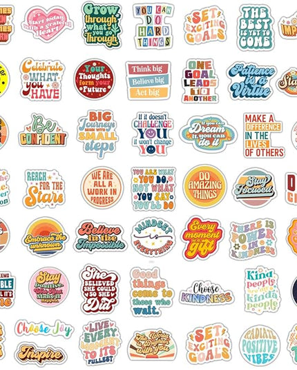 100 Pack Motivational Stickers, Positive Inspirational Decals, Teacher Rewards for Phone Cases Laptops Valentine’s Day Gifts, Study Groups, Water Bottle Stickers for Women Teens Kids Adults (Inspire)