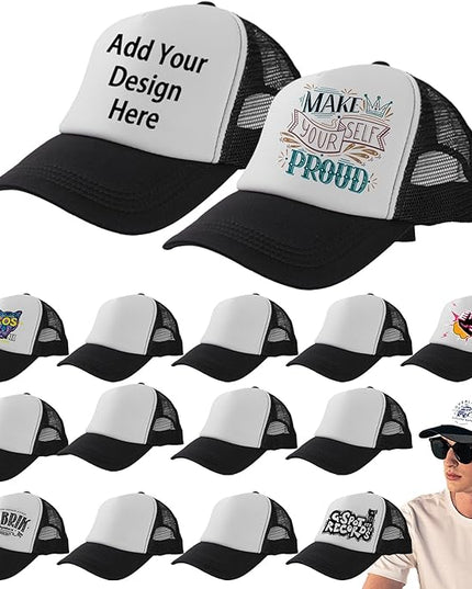 LYDTICK 15 Pack Trucker Hats Bulk Sublimation Blanks Wholesale Mesh Baseball Cap DIY Custom Hats for Men Women
