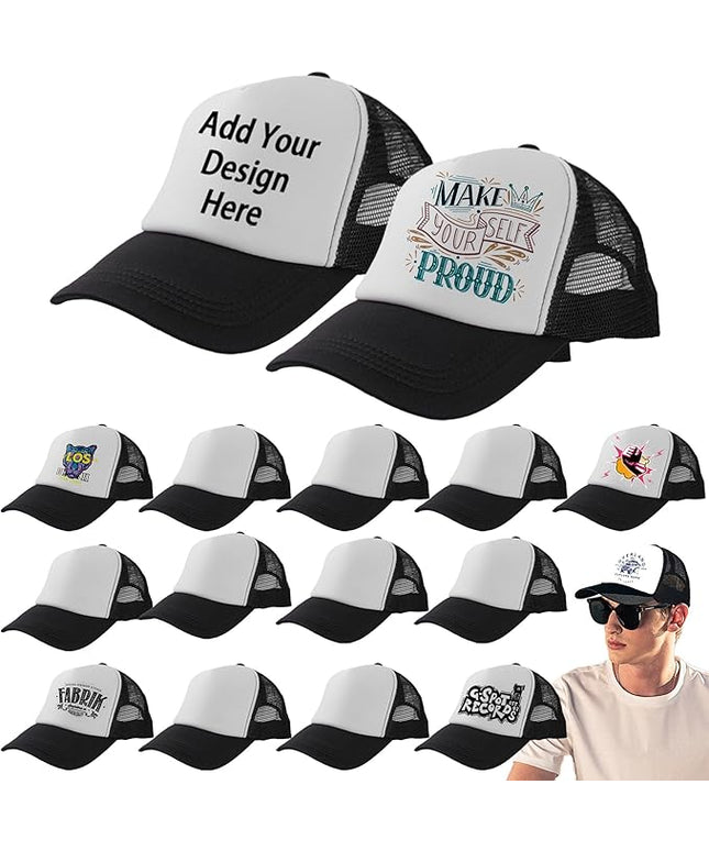 LYDTICK 15 Pack Trucker Hats Bulk Sublimation Blanks Wholesale Mesh Baseball Cap DIY Custom Hats for Men Women