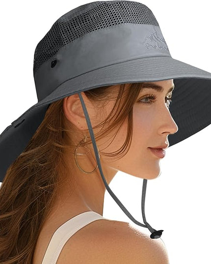 PFFY Sun Bucket Hats for Men Women 3” Wide Brim UPF 50+ Fishing & Beach Hat