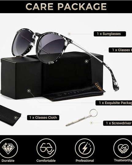 SUNGAIT Premium Vintage Round Sunglasses for Women Men Classic Retro Trendy Style