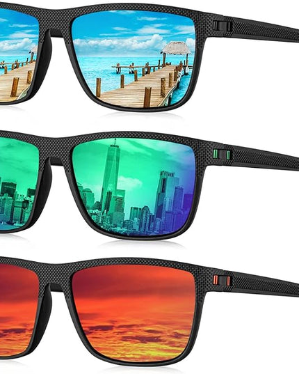 KALIYADI Polarized Sunglasses for Men, Lightweight Sun Glasses with UV Protection for Driving Fishing Golf