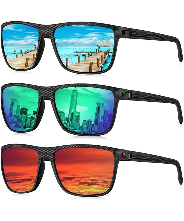 KALIYADI Polarized Sunglasses for Men, Lightweight Sun Glasses with UV Protection for Driving Fishing Golf
