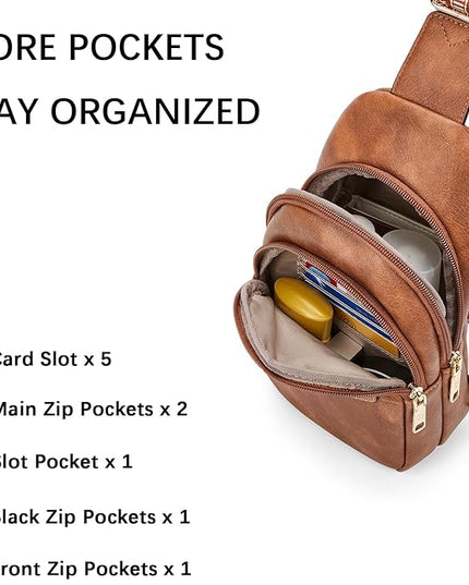 BOSTANTEN Small Sling Bag for Women Leather Crossbody Bags Fanny Pack Chest Bag for Travel