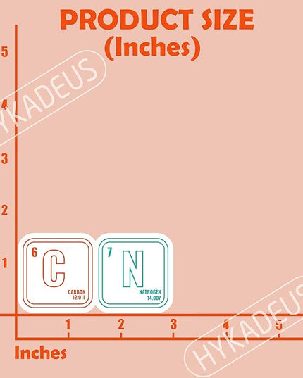 (3Pcs) Funny 67 Meme Science Chemistry Teacher Sticker Six Seven 6 7 Nerd Humor Carbon Nitrogen Periodic Table Waterproof Vinyl Decals for Water Bottle, Tumbler, Laptop, Phone Case, 3" x 1.6"
