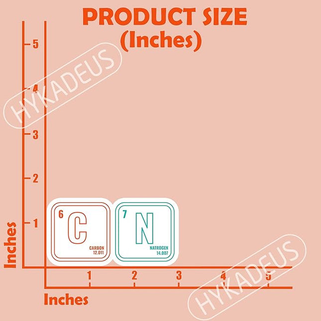 (3Pcs) Funny 67 Meme Science Chemistry Teacher Sticker Six Seven 6 7 Nerd Humor Carbon Nitrogen Periodic Table Waterproof Vinyl Decals for Water Bottle, Tumbler, Laptop, Phone Case, 3" x 1.6"