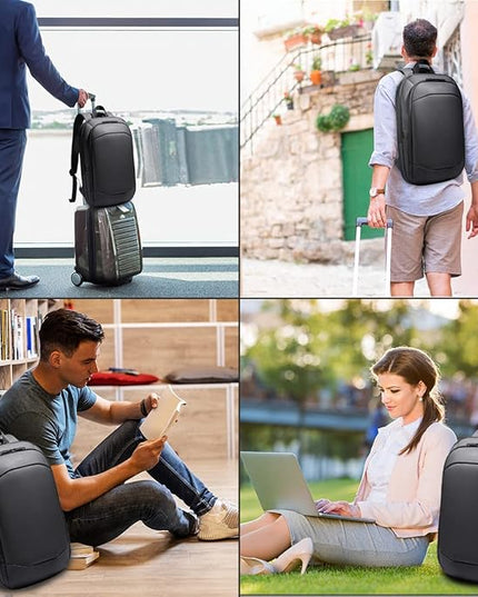 Business Backpack for Men 17 Inch,Slim & Expandable Waterproof Travel Laptop Backpack with USB Charger Port,Anti-Theft Lightweight Large Work Computer Bag,College Laptop Backpacks Gifts for Men Women