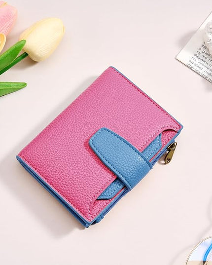 Airkit Small Wallet Women RFID Blocking Soft Leather Bifold Compact Card Holder Wallet for Women with Zipper Coin Pocket 4 ID Window
