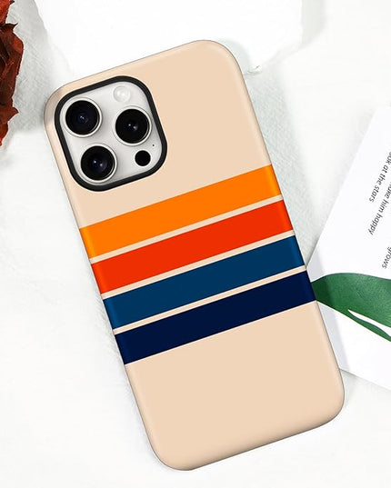 Magnetic for iPhone 14 Pro Case Cute Stripes Phone Case, Shockproof Slim TPU and Hard PC Protective Phone Cover Compatible with MagSafe Designed for Women Girls,