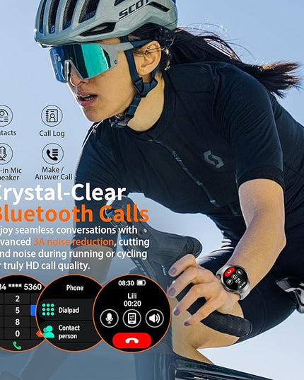 2026 AI Smart Watch with GPT, 1.43" AMOLED Corning 8H Display, Bluetooth Calls, GPS Route Tracking, 5ATM Waterproof, 150+ Sports Modes, Heart Rate Sleep Monitor, Fitness Smartwatch for Android iOS