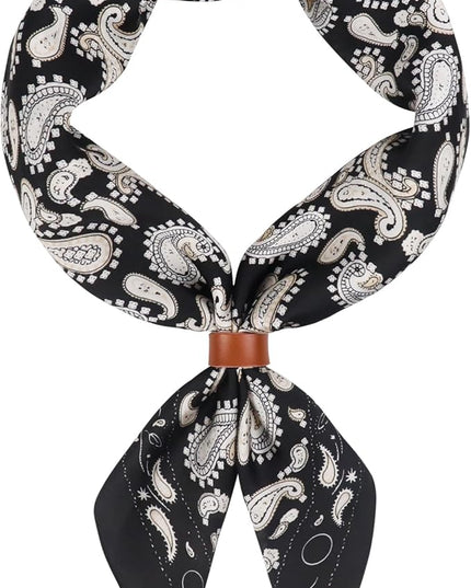 27.5 Inches Square Silk Feeling Neck Scarf for Men Necktie Silk Bandanas Pocket Square Cowboy Scarves