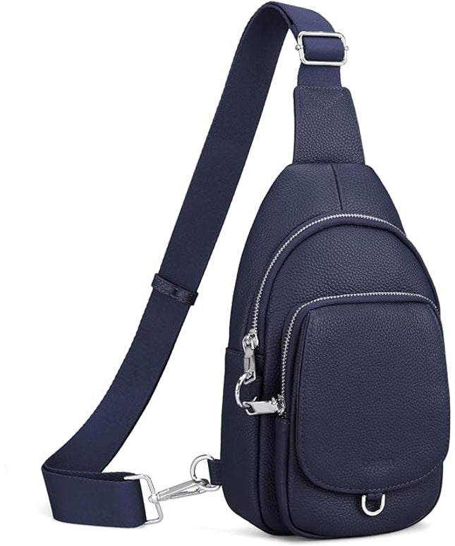 befen Anti Theft Genuine Leather Sling Bag for Women RFID Small Crossbody Bag Chest Bag Leather Fanny Packs for Travel