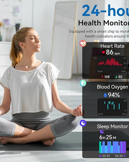 Smart Watch with Alexa Built-in, 1.83" HD Touchscreen, Digital Bluetooth Calling, IP68 Waterproof Fitness Tracker, 120+ Sports Modes, 24/7 Heart Rate/Sleep Monitor for iPhone Android (Black)