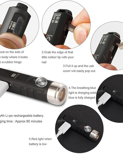 RovyVon A1 Gen 4 Rechargeable EDC Flashlight 650 Lumens Super Bright Outdoor Mini Keychain Flashlights for Everyday Carry, Camping (Black)