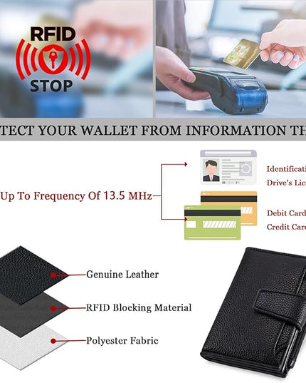 Airkit Small Wallet Women RFID Blocking Soft Leather Bifold Compact Card Holder Wallet for Women with Zipper Coin Pocket 4 ID Window