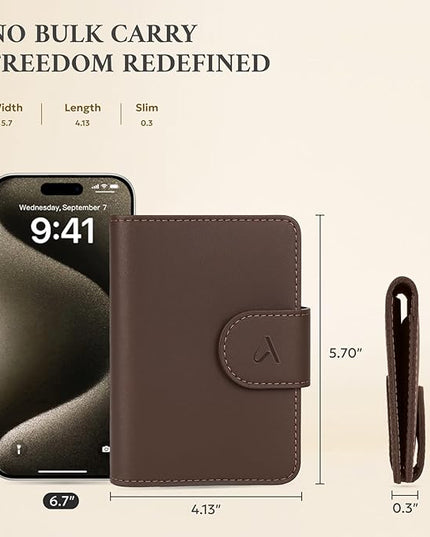ALLIVE Passport Holder for Travel, Genuine Leather Passport Holder with AirTag Hidden, Rfid Passport Cover Travel Wallet for Airport Essentials, Travel Must Haves Gifts (Coffee Brown)