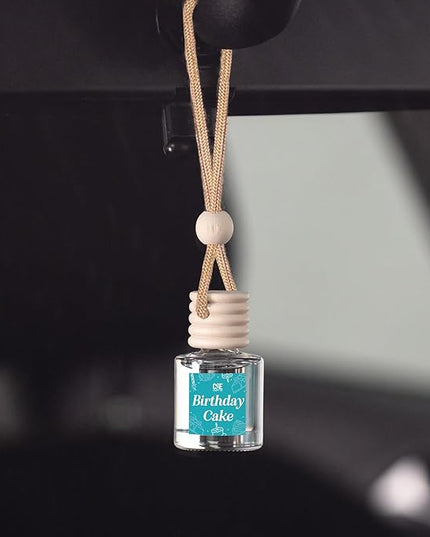 CANDECraftCo Car Air Hanging Fragrance Oil, Car Auto Freshener for Essential Oils, Scents Fragrance Aromatherapy Automobile Diffuser, Long Lasting (Birthday Cake)