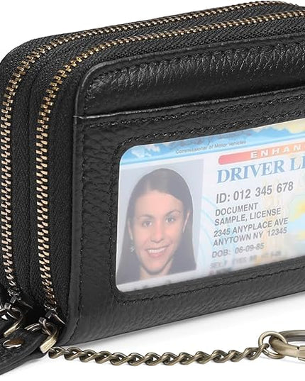 GOIACII Small Genuine Leather Wallet for Women, RFID Blocking Credit Card Holder Wallet