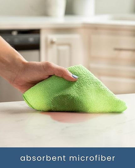 S&T INC. 100 Pack Microfiber Cleaning Cloth, Bulk Towels for Home, Reusable Microfiber Towels for Cars, Cleaning Rags, Assorted, 11.5 Inches x 11.5 Inches, 100 Count