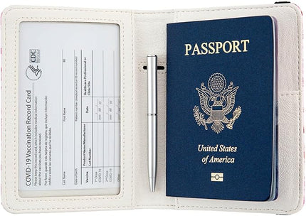 Passport Holder,Cute Passport Cover for Women Men,Travel Document Organizer Holder Boy Girl Wallet personalized Leather Rfid Passport Wallet (Dinosaur)