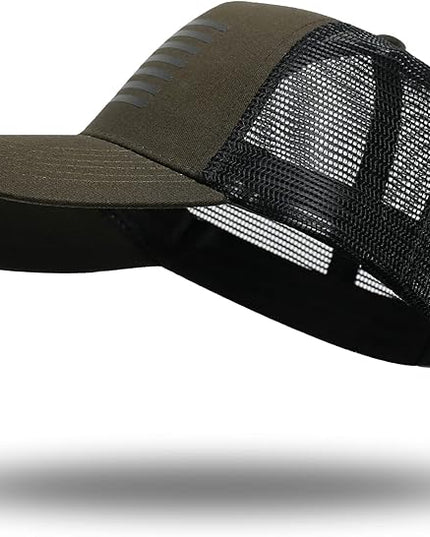 American Flag Trucker Hat - Snapback Hat, Baseball Cap for Men Women - Breathable Mesh Side, Adjustable Fit - for Casual Wear
