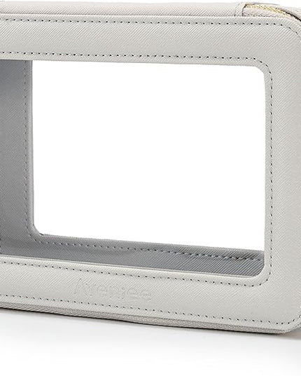 Aveniee Clear Makeup Bag Organizer,Travel Toiletry Bag for Women,Waterproof Cosmetic Pouch with Zippers,Car Accessories Organizers and Storage Case,Grey
