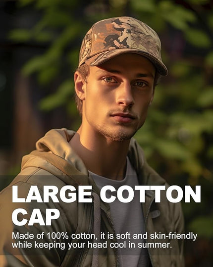 Zylioo XL XXL Oversize Baseball Cap, 100% Cotton Adjustable Dad Hat for Big Heads 23.5"-25.5", Soft Crown Large Size Cap