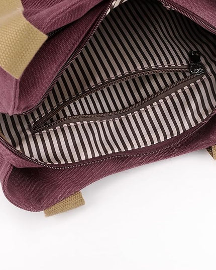 Sunshinejing Women's Canvas Purse Small Shoulder Tote Work Crossbody Bag Multi-pocket Handbag