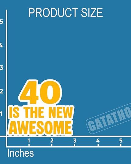 (3Pcs) Funny 40th Birthday Stickers – 40 is The New Awesome - Cheers to 40 Years Sticker Waterproof Vinyl Decals for Forty Birthday Gifts, Water Bottles, Scrapbooks, Journals, 3 x 2.5 inch