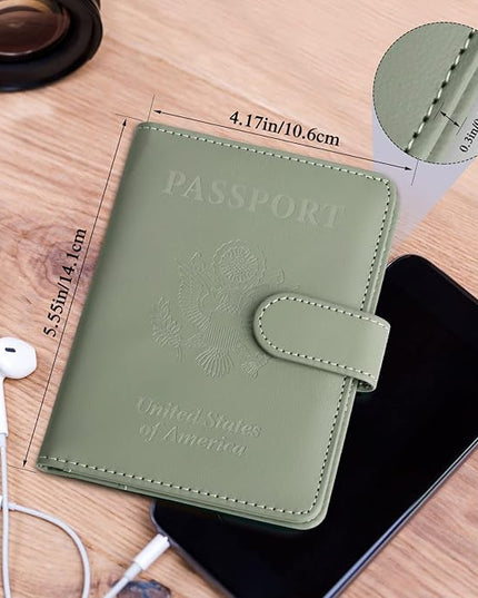 TIGARI Passport Holder for Travel Women Men, PU Leather Waterproof RFID Wallet Cover Case Sleeve, Valentines Day Gifts, Vacation Plane Cruise Travel Document Organizer Essentials