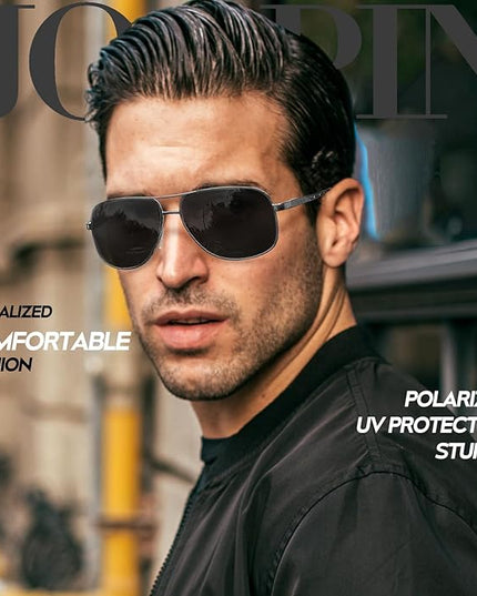 Joopin Polarized Metal Aviation Sunglasses Men, Classic Military Sun Glasses Women, Rectangle Shades UV400 Protection Costume