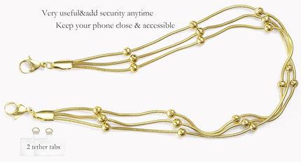 Phone Charms Strap Wrist Chain Bracelet Phone Strap Detachable Anti Theft Anti-Fall Safety Hands-Free(2xPads) Fit Apple&Most Smartphones
