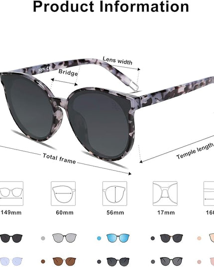 SOJOS Fashion Round Sunglasses for Women Men Oversized Vintage Shades SJ2057