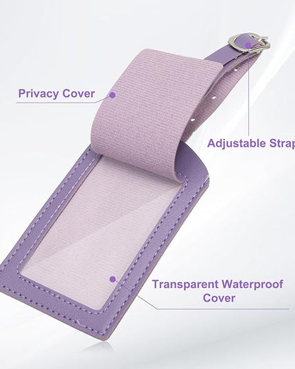 PATIKIL Passport Holder for Travel, Initial Passport Cover and Luggage Tag Set with Alphabet Chenille Letter Patch Travel Wallet Bag Suitcase Identifier for Women Family Travel Purple G