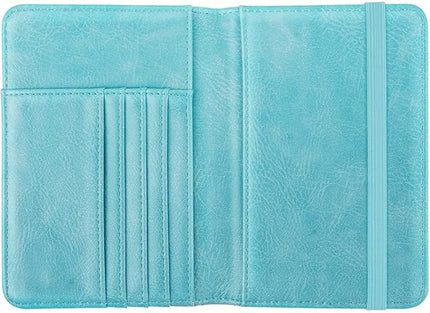 Passport Holder Cover Travel RFID Blocking Passport Cover Rose Gold Cute Flowers Passport Wallet with Elastic Band for Women