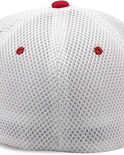 [2 Pack] Hybrid Stretch-Fitted Trucker Cap, Baseball Cap with Air Mesh