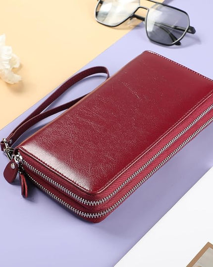 Lavemi Small Compact Women Wallet RFID Blocking Genuine Leather Bifold Purse with ID Windows