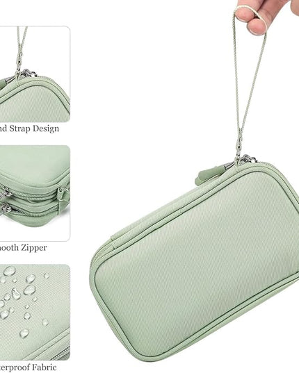 Electronic Organizer Travel Cable Accessories Bag,Electronic Organizer Case,Electronic Accessories Organizer Bag for Power Bank, Charging Cords, Chargers, Mouse, USB Cable, Earphones (Mint Green)