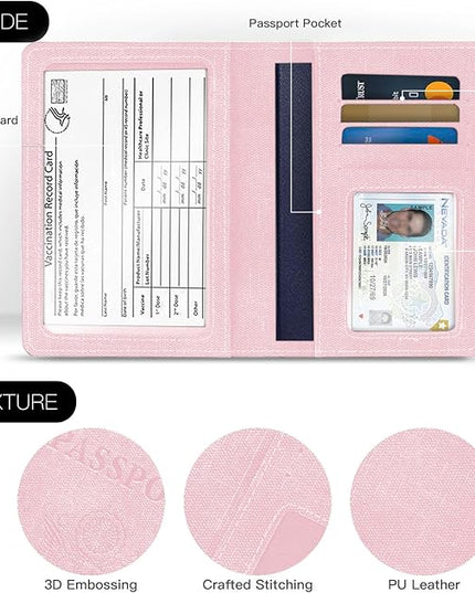 VIDIVICI Passport Wallet For Women,Passport Holder For Women-Gold Rose